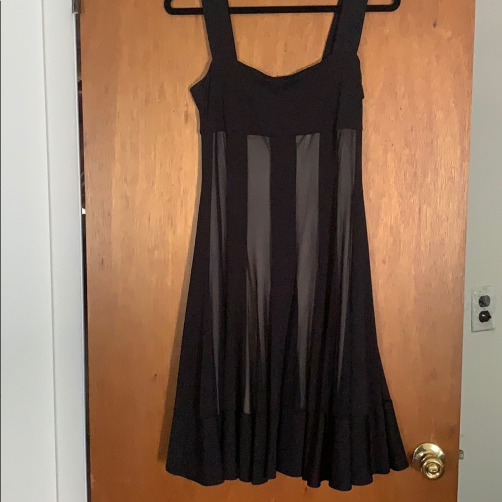 Black dress with sheer panels